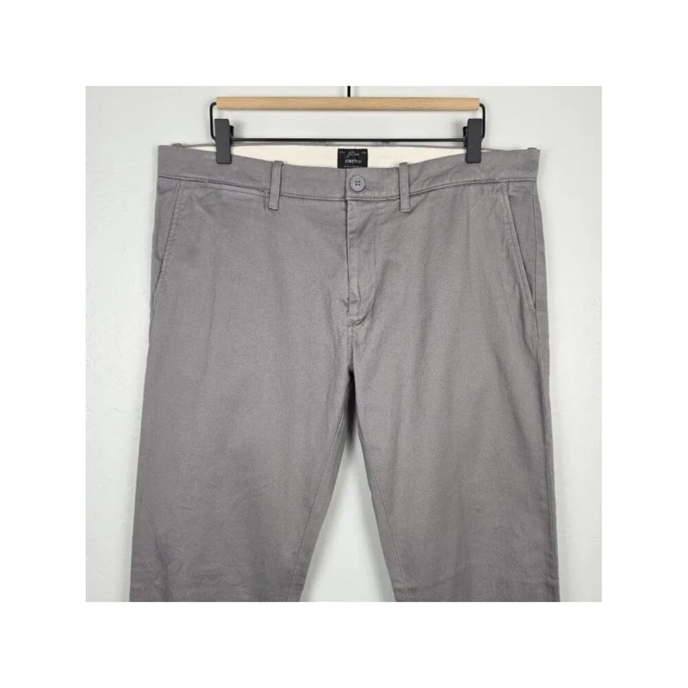 J. Crew Size 33x32 484 Slim Fit Stretch Chino Pant Gray
